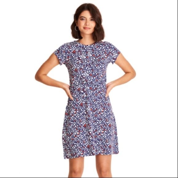 HATLEY Martine ~ Feathered Romantic A-Line Dress Twist Front NWT Lg. - Picture 5 of 14